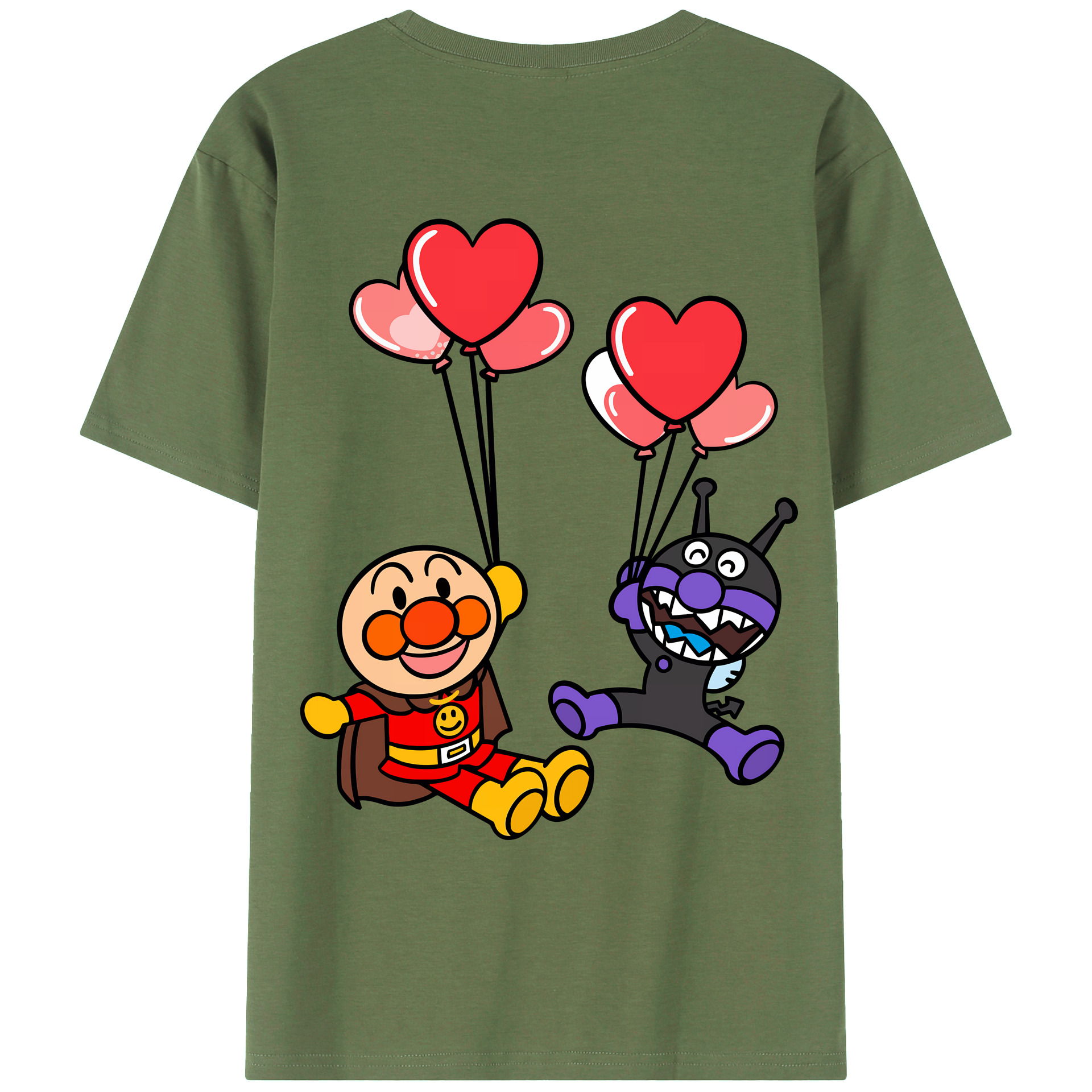 （画像用） アンパンマン Anpanman 綿100％ メンズ半袖Tシャツ（バックプリント） 通気性